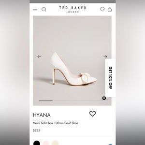 NWT Ted Baker London Hyana White Bow Heels